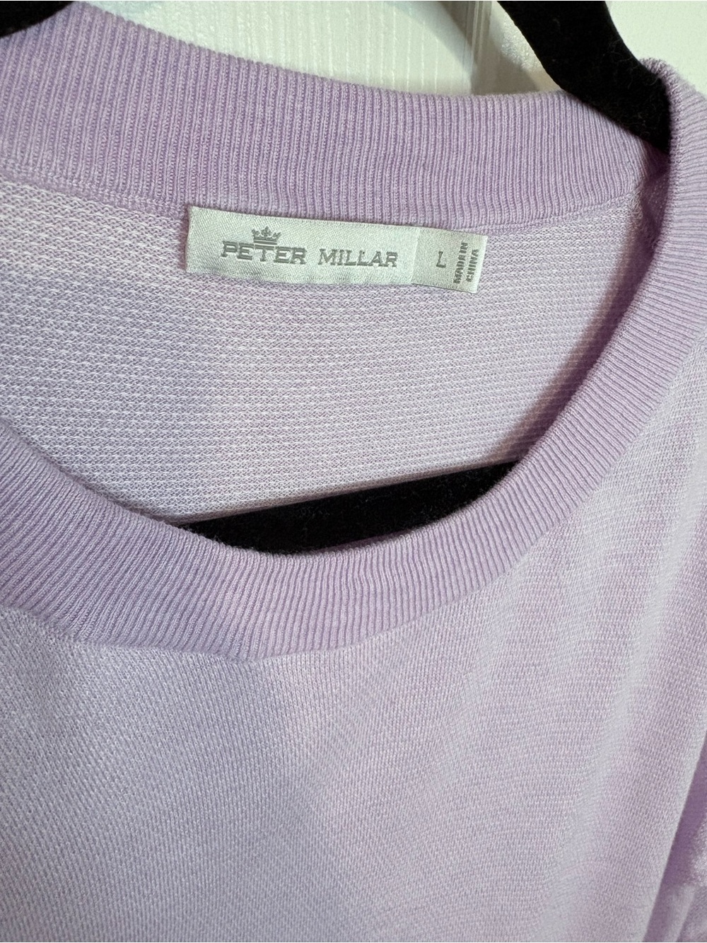 Peter Millar Pima Cotton Silk Cashmere Sweater Lavender Lilac Large - Picture 4 of 9